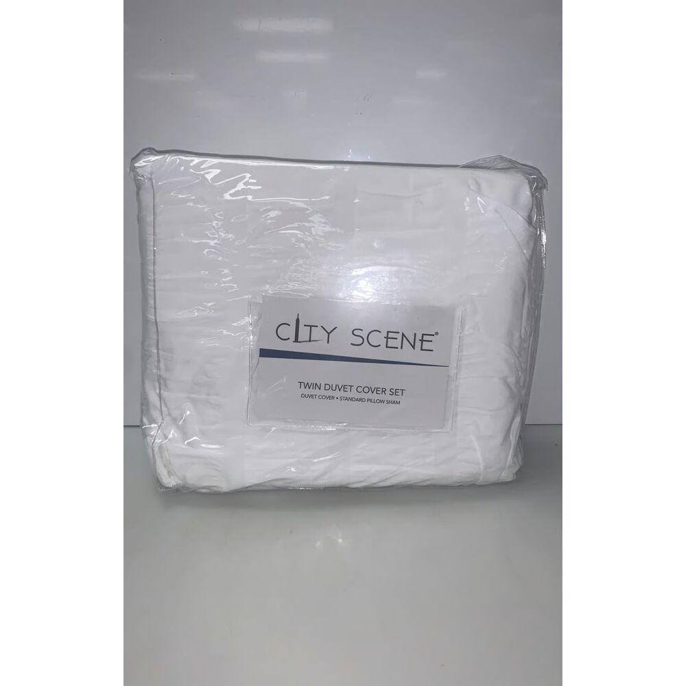 New White Twin Duvet Cover Set